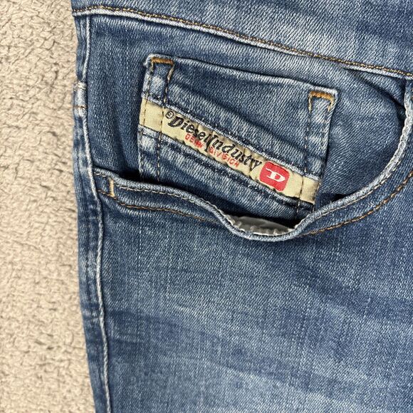 Diesel Skinzee Jeans Women’s Size 30x30 Medium Wash Distressed Super Slim Skinny - Picture 8 of 15